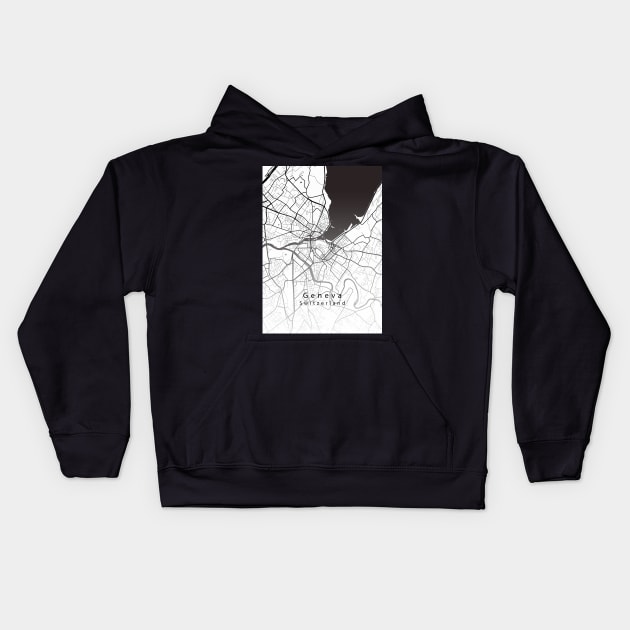 Geneva Switzerland City Map Kids Hoodie by Robin-Niemczyk